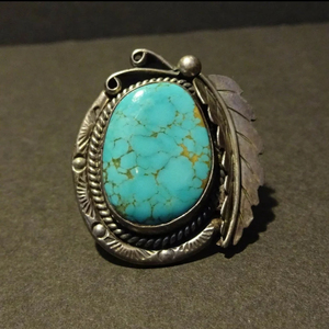 Vintage Sterling Silver Natural Stone Blue <b>Turquoise</b> Oval Cut Bezel Setting Golden Brown Matrix <b>Ring</b> for Party Size 11 - Product Image 3