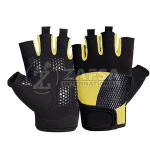 Best Quality Custom Design Polyester Gym <b>Gloves</b> for Weight Lifting Breathable <b>Fitness</b> <b>Gloves</b> with Leather Material - Product Image 5