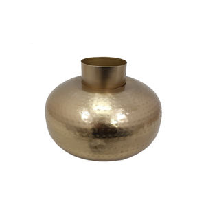 แจกันดอกไม้โลหะสีทองสำหรับตกแต่งบ้านโต๊ะในพื้นที่อยู่อาศัยทำด้วยมือจำนวนมาก - Product Image 5