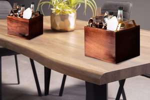 Organizador de Cubiertos de Madera Moderno con Asa, Caja de Almacenamiento Apilable para Cocina, Mesa de Comedor, Restaurante y Uso Doméstico - Product Image 6