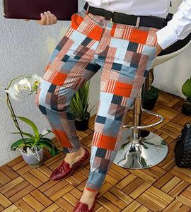 Impression numérique Pantalon slim à jambe droite pour hommes 100% polyester Nouveau pantalon décontracté à taille moyenne pour hommes - Product Image 3