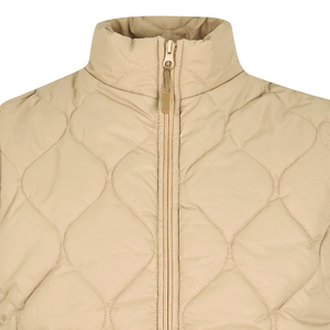 Gilet matelassé beige décontracté pour hommes 100% Design d'hiver respirant avec fermeture éclair à col brodé personnalisable en gros - Product Image 2