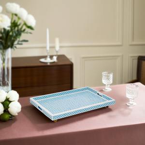 Modern Handmade Bone Inlay Serving Tray <b>Resin</b> Decorative Handles Sustainable Home Decor for Coffee <b>Table</b> Living Room Kitchen - Product Image 3