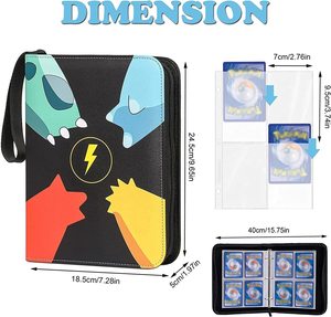 50-Page 2-Sided <b>Card</b> <b>Binder</b> Sleeves with 4 Pockets Protective Trading <b>Card</b> Storage for 400 for <b>Pokemon</b> Collectible <b>Cards</b> - Product Image 2