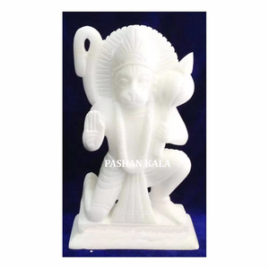 Marbre blanc fait à la main seigneur Hanuman exclusif Murti indien exportateur Statue culte Culture hindoue pour Temple et décoration de la maison - Product Image 1