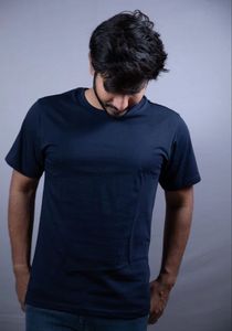 High Quality Slim Fit Short Sleeve T-Shirts for Men Custom Logo Heavyweight Knitted 3D Embroidery <b>Plain</b> <b>Tee</b> - Product Image 5