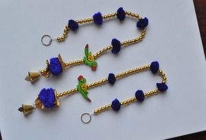 Art Deco Wooden Parrot Toran Door Hangings with Pom Pom for Home Birthday Wedding Decor Girl's Room Decor with Plant Pattern - Product Image 6