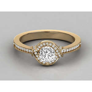 Bague solitaire en or 14 carats pour femmes, bijoux élégants et luxueux - Product Image 3