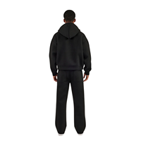 Survêtement d'hiver pour homme Reklo Industries, noir, zippé, lourd, 100% coton, à capuche, décontracté, vêtements de sport, vêtements de gym