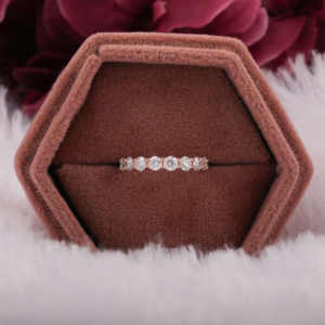 Bijoux fins 14K solide or Rose bague de luxe coupe ronde DEF couleur laboratoire cultivé diamant anneaux de mariage pour les femmes conception personnalisée - Product Image 2