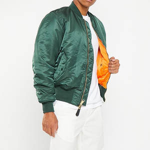 แจ็กเก็ตบอมเบอร์สำหรับผู้ชายฤดูหนาวพร้อมคอตั้งและซิปเต็มแขนยาวโลโก้ด้านหน้า-ดีไซน์ใหม่ - Product Image 3