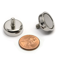 Aimant à Base Ronde en Néodyme à Force de Traction Super Forte avec Boulon et Écrous Éclairage Led Base Magnétique POS Présentoir Aimant d'étagère