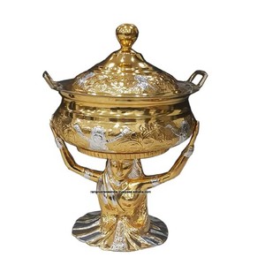 Plato Calentador de Comida Tipo Buffet, Redondo, de Latón, para Catering, Bodas y Fiestas, el Más Vendido - Product Image 6