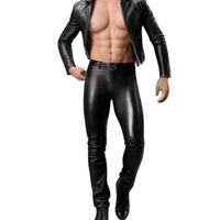 Pantalons en cuir droits pour hommes, style tendance, couleur personnalisée, haute qualité, prix bas, service OEM