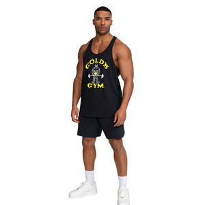 Camiseta Deportiva Clásica Negra para Hombre, Estilo Stringer, para Gimnasio, Musculación, Entrenamiento, Sin Mangas, Ropa Deportiva para Gimnasio - Product Image 1