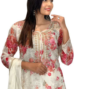 Afghan Special Dubai Casual Wear Pure Banarasi Silk <b>Viscose</b> Rayon Lady Elegant Salwar Kameez Dupatta <b>Dress</b> - Product Image 1