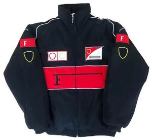 Blousons d'Hiver Personnalisables pour Homme Inspirés des Combinaisons de Course F1 Manteaux Brodés Équipe Ferrari Amples et Décontractés Style Moto en Coton - Product Image 5