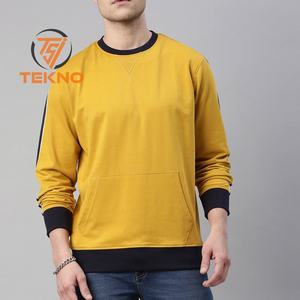 Sudadera de cuello redondo de lana de manga larga con cuello redondo en blanco liso para hombres, sudaderas informales de peso pesado con logotipo personalizado para hombres - Product Image 1