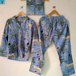 Cao Cấp Xuất Khẩu Chất Lượng Của Phụ Nữ Đồ Ngủ Và Quần Set Ấm Cúng Tiger In Pajama Tops Của Phụ Nữ Bông Đồ Ngủ 2Pcs Bộ Bán Buôn - Product Image 1