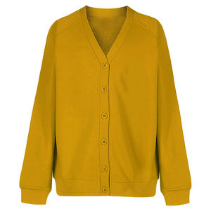 Cardigan en tricot polaire pour femme de style coréen, col en V, appliques patchwork, boutons recouverts, devant à ressort, pull confortable - Product Image 3