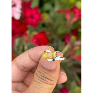 925 <b>Silver</b> Handmade Statement <b>Ring</b> with Yellow Sapphire Topaz Oval Cut Rhodium Plating for <b>Men</b> Everyday Wear - Product Image 2