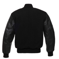 Vente chaude Noir Varsity Vestes Veste Hommes En Cuir Manches Letterman Varsity Veste pour Hommes en gros Taux Fabriqué au Pakistan