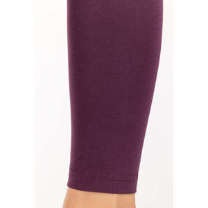 Medias de Algodón Elásticas Teñidas de Morado para Mujer, Jersey Elástico con Patrón Sólido - Product Image 1