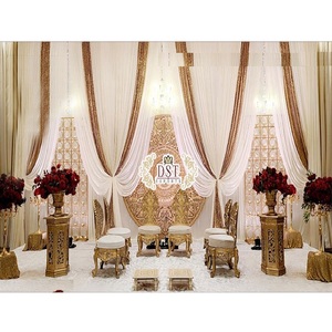 Décoration de scène de mariage au look classique, décoration de scène romantique pour réception nocturne, décoration de scène de mariage asiatique onirique pour la nuit, États-Unis - Product Image 1