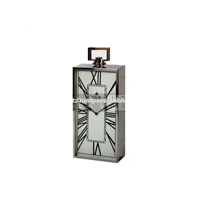 Vintage Silver Finish Table <b>Clock</b> | Classic Roman Numeral Desk Timepiece | Decorative Luxury Home Office Accent Decor Piece - Product Image 5