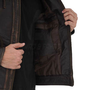 Chaqueta de Cuero de Alta Calidad para Hombre, Cuello Alto, Logotipo Frontal, Diseño Personalizado, Transpirable, Ecológica, para Invierno - Product Image 6