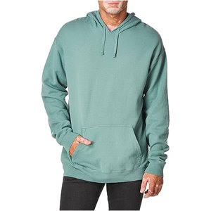 Fábrica de moda Diseño original 100% Algodón Hombros caídos Color puro Hombres Sudaderas con capucha de gran tamaño básicas - Product Image 1