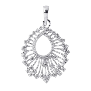 Qualité supérieure VVS Moissanite Argent Goutte Pétale Forme Or Plaqué Pendentif Sunburst Design Élégant Fait Main De Luxe Charme Bijoux - Product Image 1