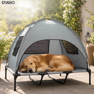 CANBO Cama para acampar para mascotas de <span class=keywords><strong>viaje</strong></span> al aire libre Cama elevada portátil para perros con dosel - Product Image 1