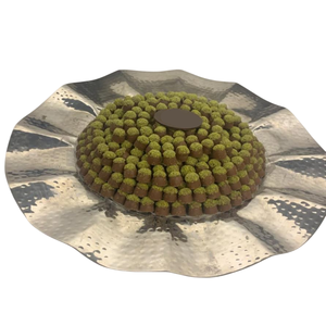 Design attrayant plateau de service au chocolat porte-Dessert qualité exclusive bonbons au chocolat en métal argenté plateau de service en vente - Product Image 4