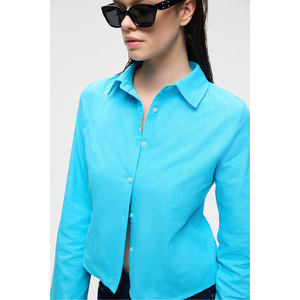 ETHIQUET MAKAYLA Camisa de lino de manga larga y corte regular para mujer - Product Image 4