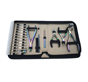 Kit d'outils professionnels en acier inoxydable pour extensions de cheveux, pinces métalliques pour micro-perles, installation et retrait de bandes adhésives, qualité salon, OEM - Product Image 1