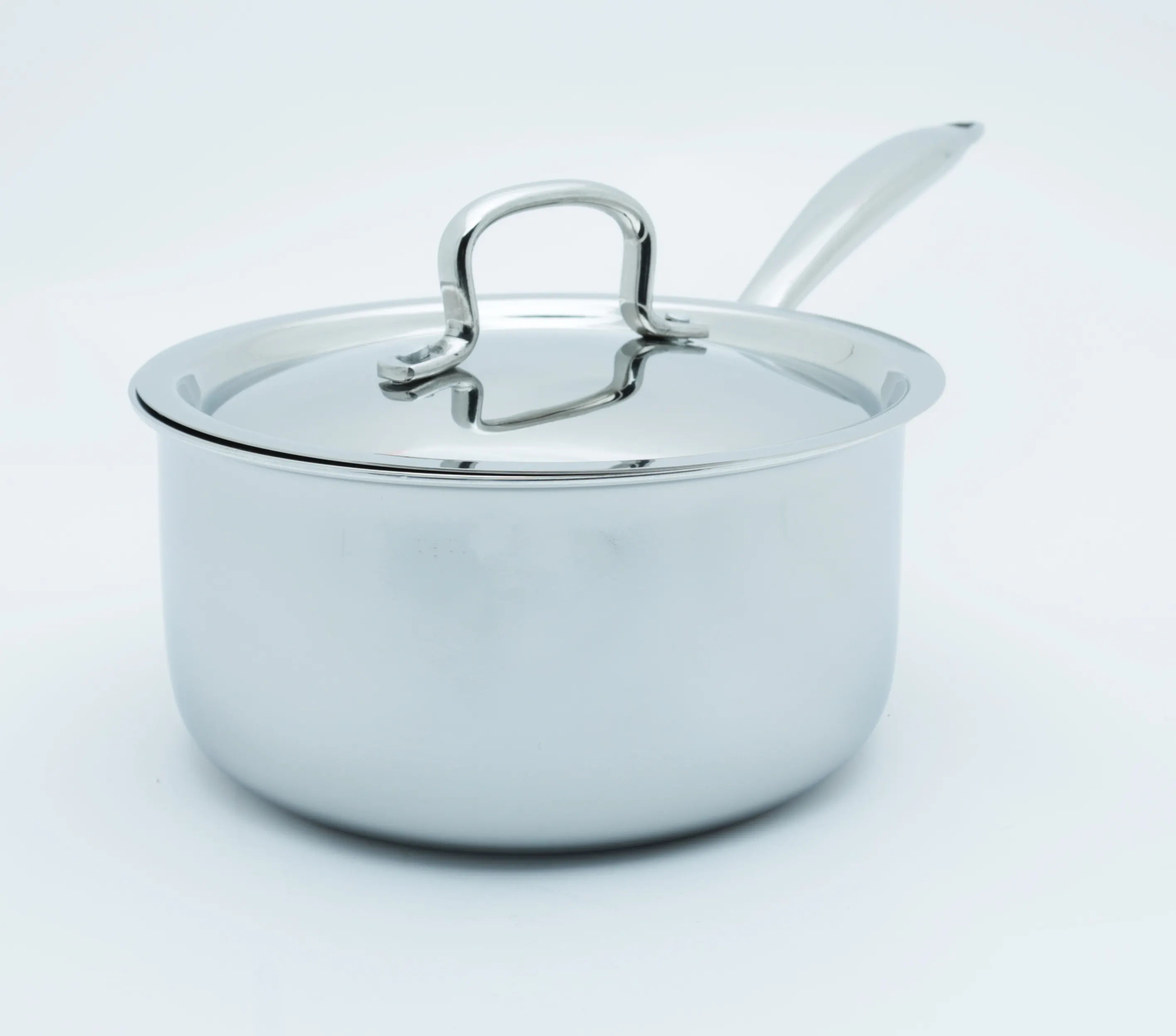 Triply 3 ply Sauce Pan thép không gỉ chảo với nắp không dính Sauce Pan dưới chảo thép không gỉ đồ nhà bếp