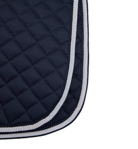 Tapis de selle de saut d'obstacles en satin premium, élégant, matelassé losanges, avec double corde torsadée et logo personnalisé - Product Image 3