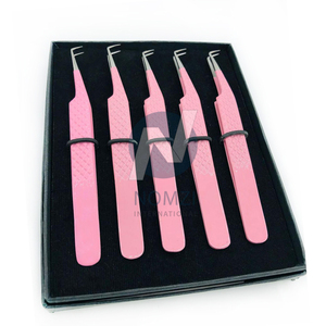 คีมหนีบขนตาสแตนเลสสีชมพูปลายแหลมสีทองปลายแหลม - Product Image 4