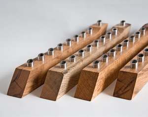 Bougeoir menorah en bois design moderne pour décoration de Noël, centre de table de mariage, bougeoir, décoration de table pour la maison - Product Image 3