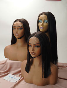 Perruque en cheveux humains avec fermeture en dentelle au milieu, perruque en dentelle frontale en cheveux humains, perruques naturelles pour femmes, style doux et bouclé - Product Image 4