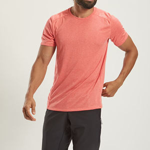 Camisa muscular de entrenamiento de gimnasio con cuello redondo de alta calidad para hombres, camiseta de gimnasio atlético de poliéster liso, ropa atlética de Fitness con impresión Digital - Product Image 5