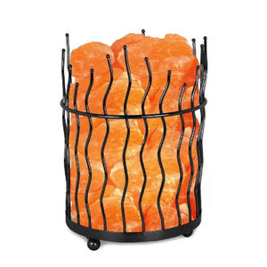 Lampe de sel de l'Himalaya rose de haute qualité ODM avec cage en fer de style Feng Shui, forme naturelle, emballage individuel - Product Image 1