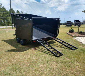 Remorque à benne basculante hydraulique 7X16 semi-remorque de 7 tonnes 14LP-16 essieu à benne basculante côté haut moteur en alliage d'aluminium et d'acier - Product Image 6