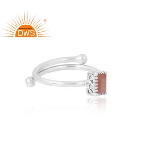 Anillo de piedras preciosas de luna de Chocolate Natural de Plata de Ley 925 más vendido, joyería personalizada para mujer, regalo para ella - Product Image 4