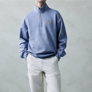 Sweat-shirt à col zippé pour homme, 100% coton, respirant et confortable, manches longues, léger, disponible en différentes couleurs et tailles - Product Image 3