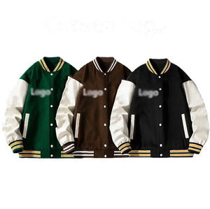 Plus Size College Varsity Jackets Wholesale Custom Logo <b>Stand</b> Collar Front Logo Men's Casual Streetwear Waterproof Winter High - Product Image 5