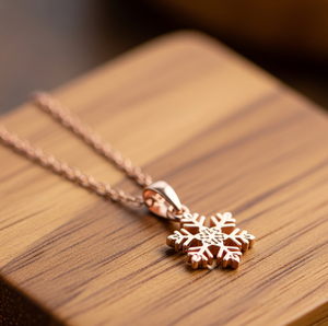 Collier en argent sterling 925 pendentif flocon de neige en Vermeil de haute qualité lien plaqué or rose tenue quotidienne Design minimaliste pour cadeau - Product Image 4