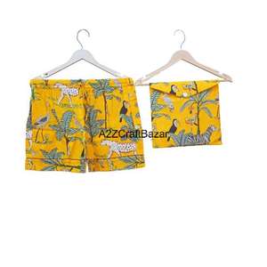 Ensemble de pyjama en coton grande taille pour femmes manches courtes tissées confortables avec col rabattu automne pantalon court mince pour l'été - Product Image 3