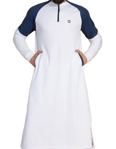 Batas de Color sólido Casual Dubai Arabia Saudita Hombres Jubba Thobe con capucha Thobes Hombres Elegante Out Wear Thobe Robe - Product Image 2